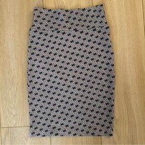 LuLaRoe Navy and Lavender Patterned Skirt